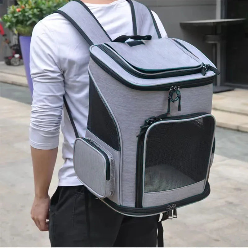 Breathable Pet Cat Carrier Backpack Foldable Pet Carrier Transport Travel Bag Expandable Large Capacity Creative