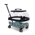 Transparent Pet Suitcase Large Capacity Cat Carry Portable Cat Stroller for Traveling Comfortable Breathable