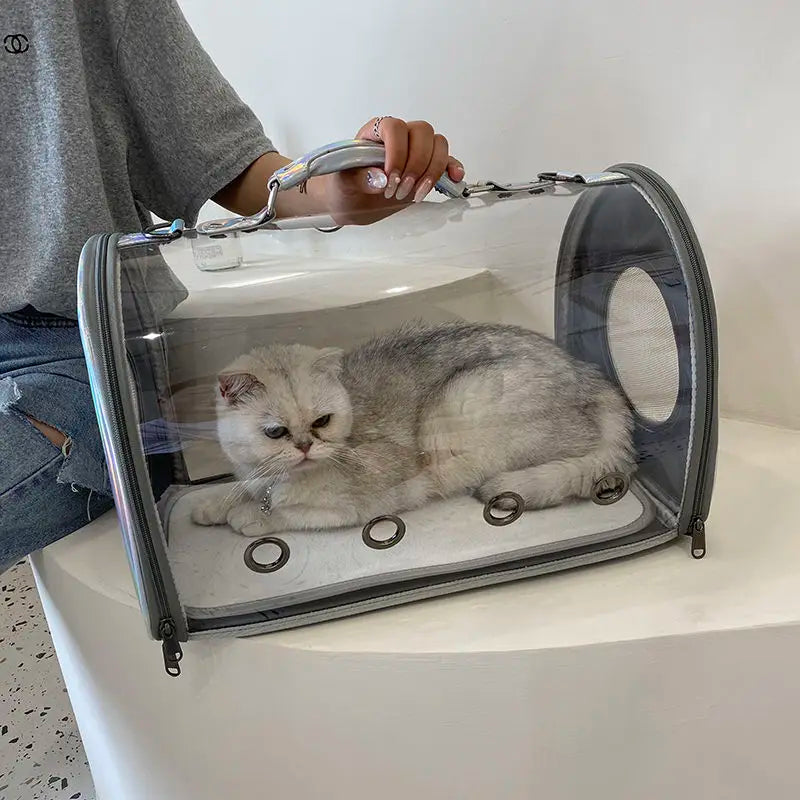 Cat Carrier Cat Bag Transparent Going Out Portable Bag Car Cat Breathable Space Capsule Pet Backpack Portable