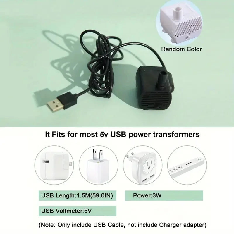 5V USB Powered Whisper-Quiet Automatic Pet Water Fountainfor Cats dog - Food-Grade Pp Material