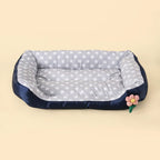 Square Large Dog Bed All Season Flower Soft Small Sofa Kennel for Puppy Mattress Spot Medium Pet Bed