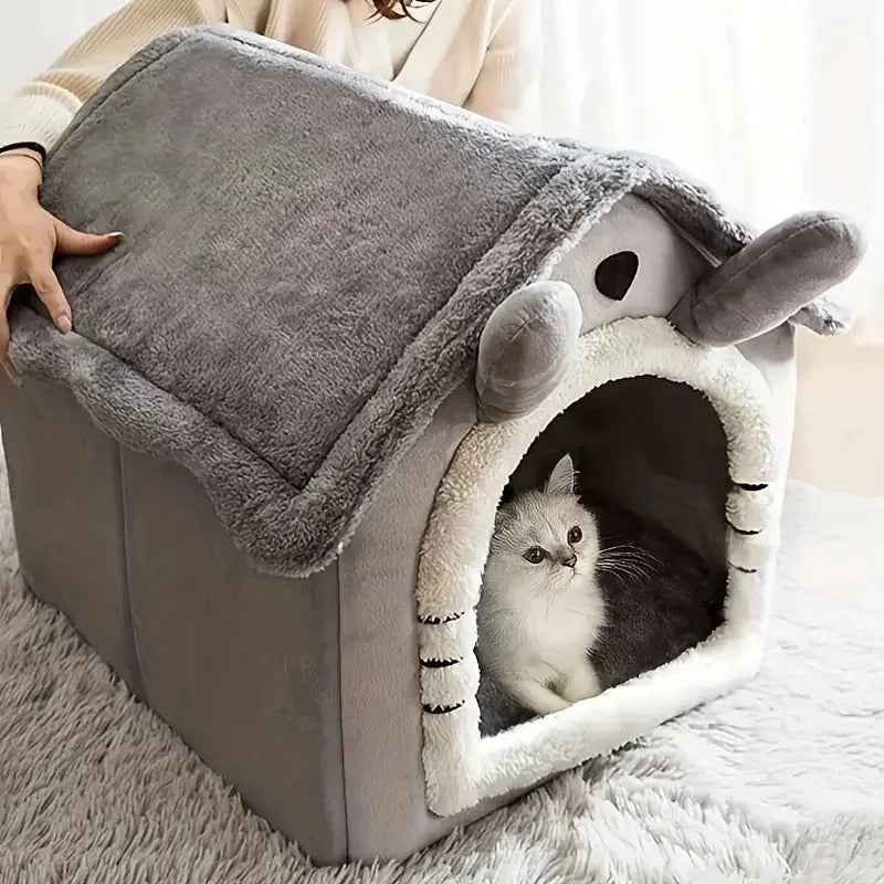 Winter Warm Pet Nest - 4-Season Use Dogs & Cats, Removable Washable Universal Pet House