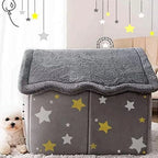 Dog House Indoor Memory Sponge, Foldable Dog House Kennel Bed Mat with Cushion for Small Medium