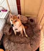 Fluffy Dog Bed Warm Plush Round Pet Bed with Raised Edges Comfy for Pets Best Pet Bed Home