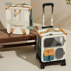 Oxford Cloth Pet Backpack with Zipper, Portable Large Capacity Dog & Cat Travel Carrier Bag with Ventilated